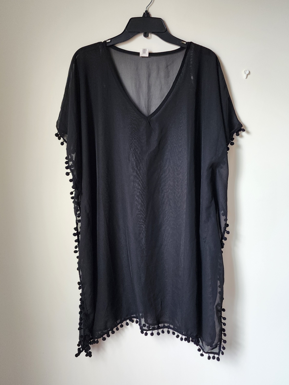West Loop Black Sheer Top with Trim